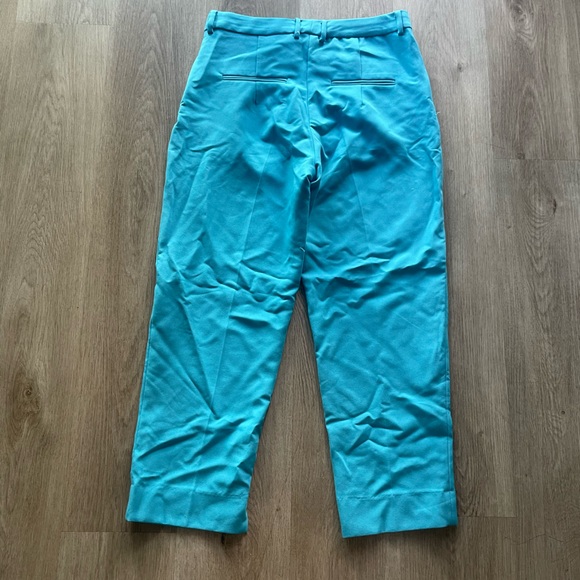 deluc blue cropped high waist trouser suit work pants size xs - Picture 3 of 4